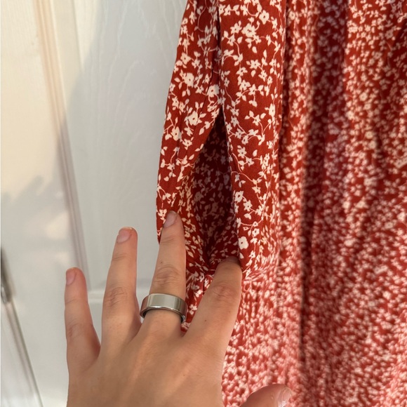 Rust Floral Women's Dress - Picture 2 of 4